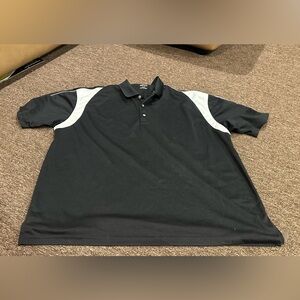 EUC! Top-Flite Black Golf Shirt SS Polo blk white Mens 2XL casual active